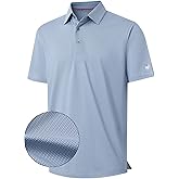 Rouen Mens Polo Shirts Short Sleeve Soft Lightweight Performance Dry Fit Jacquard Casual Collared Golf Polo Shirts for Men