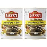 Gefen Mini Pickled Cucumber in Brine, 19oz (2 Pack)