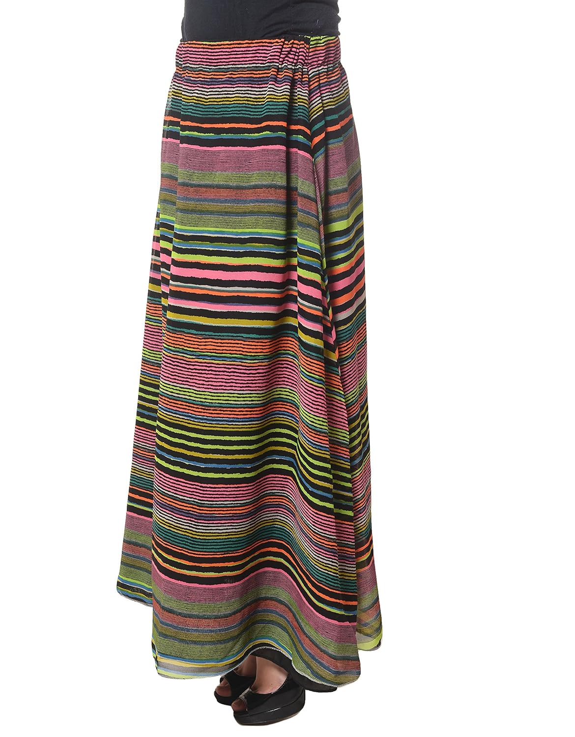hazle avenue women's regular multi-striped full length skirt