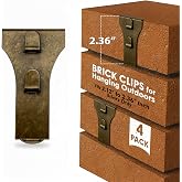 Brick Clips for Hanging Outdoors 4 Pack - Holds 25 LBS No Drill | Tempered Spring Steel, Wall Decor, Planters, Pictures, Fits 2.12 to 2.36 Inch Bricks, Christmas Wreaths