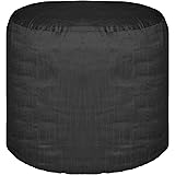 Round Pouffe Cover Ottoman Footstool Cover Polyester Black 24" Diameter x 12" Height (60 cm Diameter x 30 cm Height) Cover ON