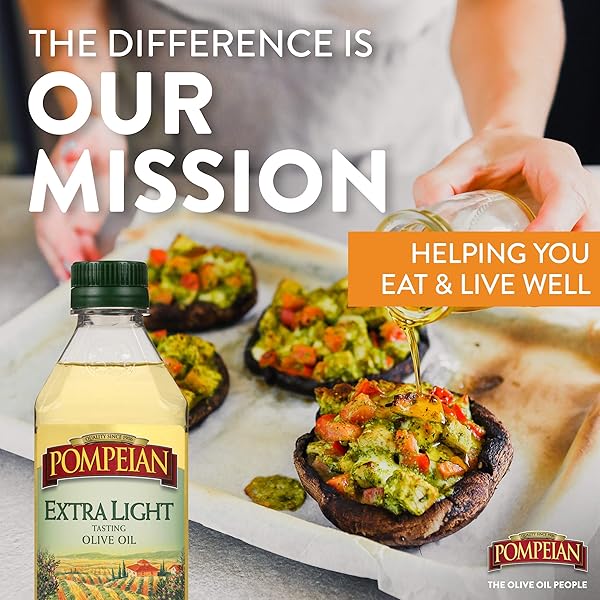 POMPEIAN LIGHT TASTE OLIVE OIL, LIGHT, SUBTLE FLAVOR, PERFECT FOR FRYING & BAKING, NATURALLY GLUTEN FREE, NON-ALLERGENIC, NON-GMO, 32 FL. OZ.
