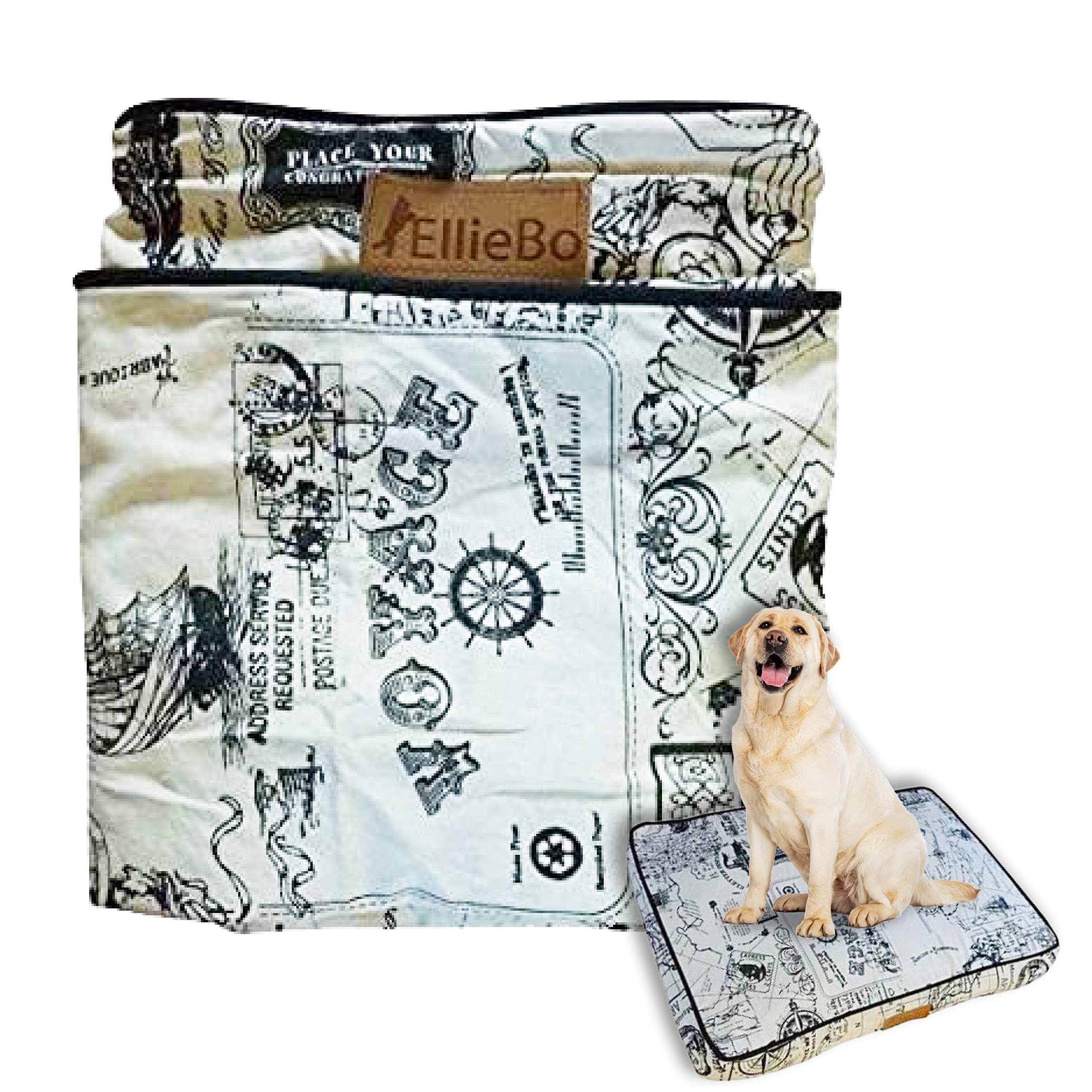 Ellie-Bo Large Dog Bed Cover for 36-inch Dog Cage/Crate - Beige Voyager Style