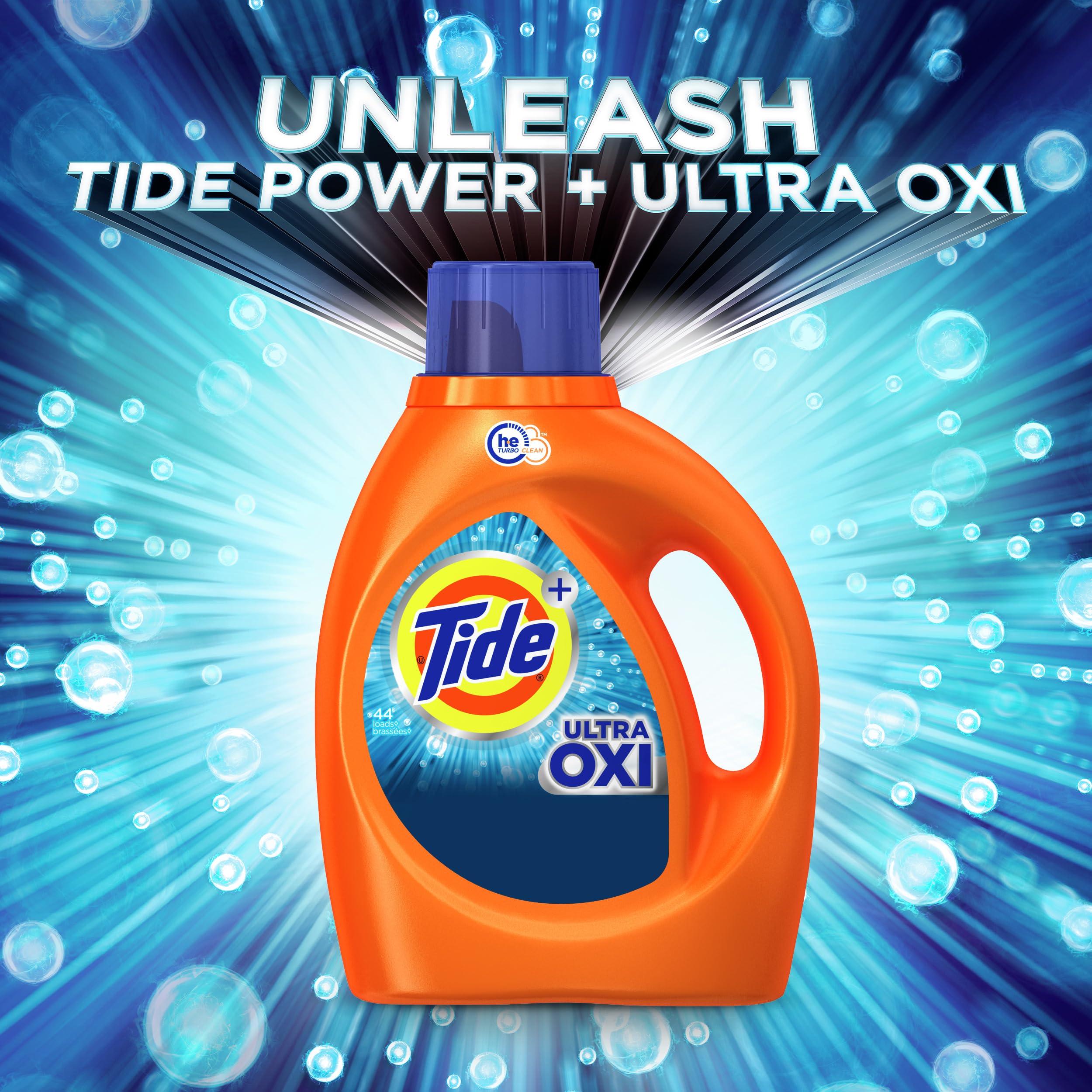 Tide Ultra Oxi Liquid Laundry Detergent, HE Compatible, 74 loads, 105 fl oz