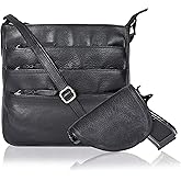 Ozora Multi Pockets Handmade Leather Crossbody Handbags & Sling Bag for Men & Women with Detachable Holster
