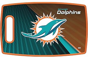 SPORTSVAULT Sports Vault NFL Miami Dolphins Large Cutting Board, 14.5" x 9"