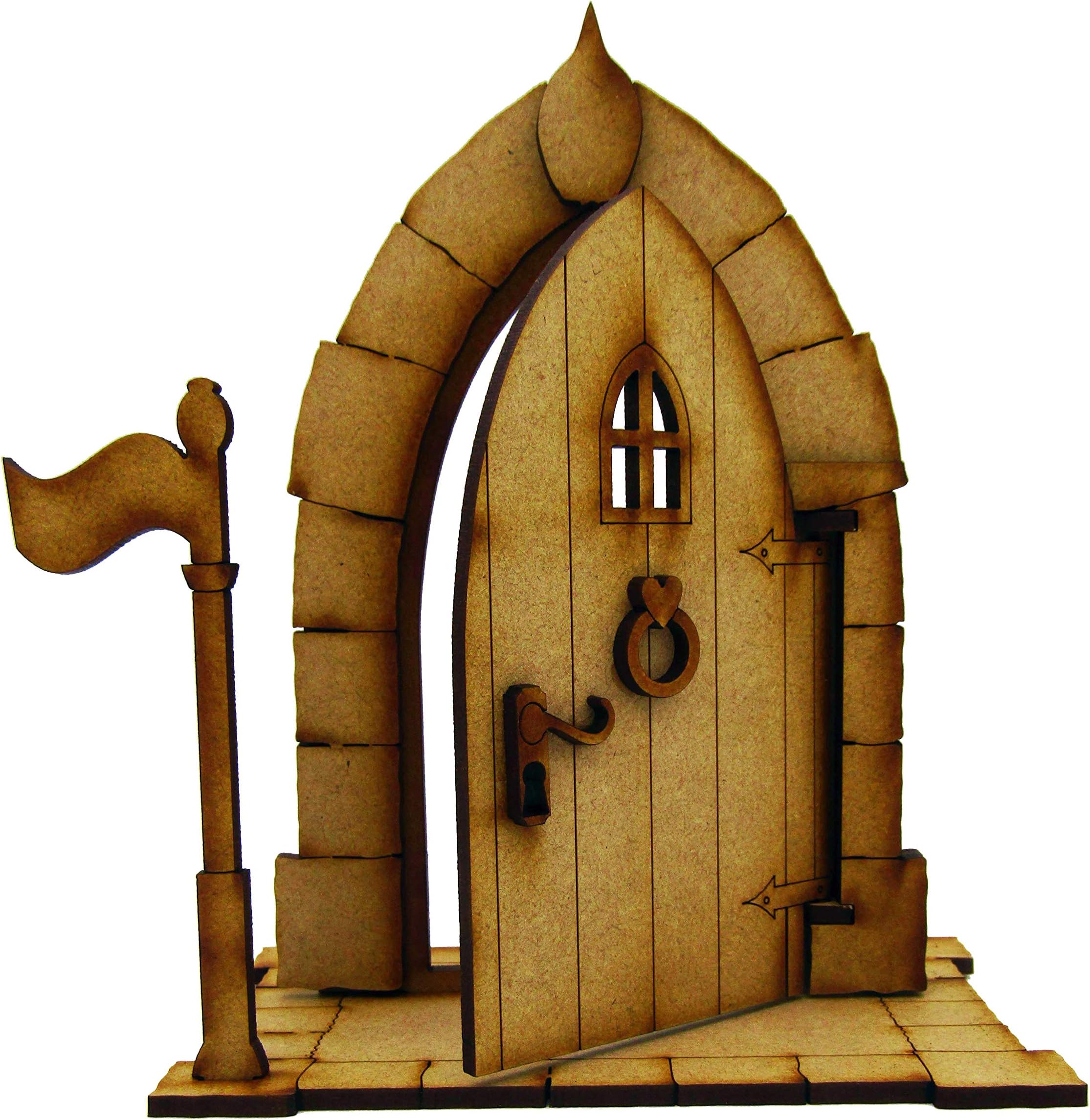 Opening Large Fairy Castle Freestanding Wooden Fairy Door Self Assembly Craft Kit