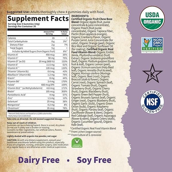 GARDEN OF LIFE ORGANICS PRENATAL GUMMIES MULTIVITAMIN WITH VITAMIN D3, B6, B12, C & FOLATE FOR HEALTHY FETAL DEVELOPMENT – ORGANIC, NON-GMO, GLUTEN-FREE, VEGAN, BERRY FLAVOR, 30 DAY SUPPLY
