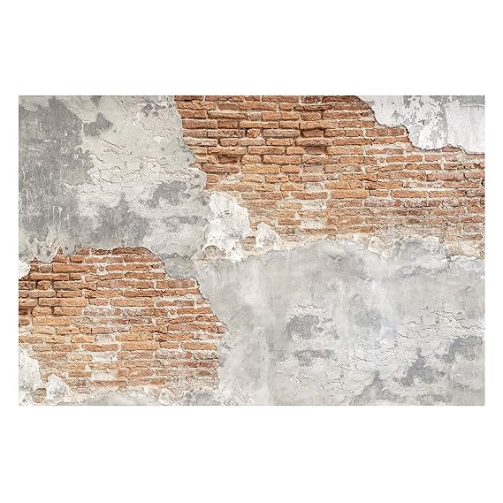 Vliestapete Shabby Backstein Wand, HxB: 255cm x 384cm