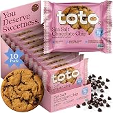 Toto Protein Cookies, Sea Salt Chocolate Chip, 8g Protein, Soft-baked 10-ct | Whole Food Ingredients, Dairy-free, No Artificial Sweeteners, Gluten-free, Soy-free, Seed Oil-free, Individually Wrapped