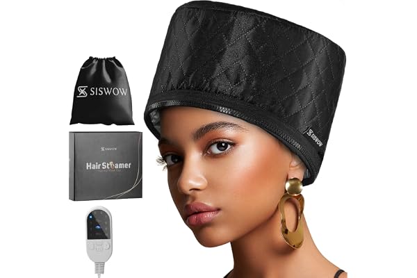 Hair Steamer For Natural Hair Home Use w/10-level Heats Up Quickly, Heat Cap For Deep Conditioning - Thermal Heat Cap For Bla