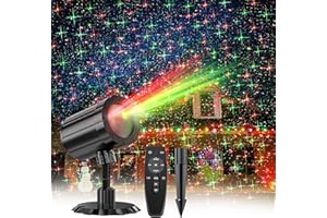 GUSODOR Christmas Projector Lights Outdoor, Waterproof Christmas Decorations LED Projector Light with Remote Control, Indoor Firefly Starry Lights for Xmas Yard Garden Holiday Party Home Decor