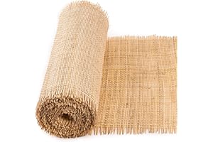 LABACRAFT 36" Width Square Rattan Cane Webbing Roll 20 Feet Fine Radio Net Mesh Pre Woven Open for Caning Projects Rattan Fabric Crafts Cane Weave Rattan Natural Material for Cabinet Chair Furniture (20 Feet)