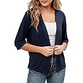 BENANCY Women 3/4 Sleeves Bolero Shrugs Open Front Lightweight Cardigan