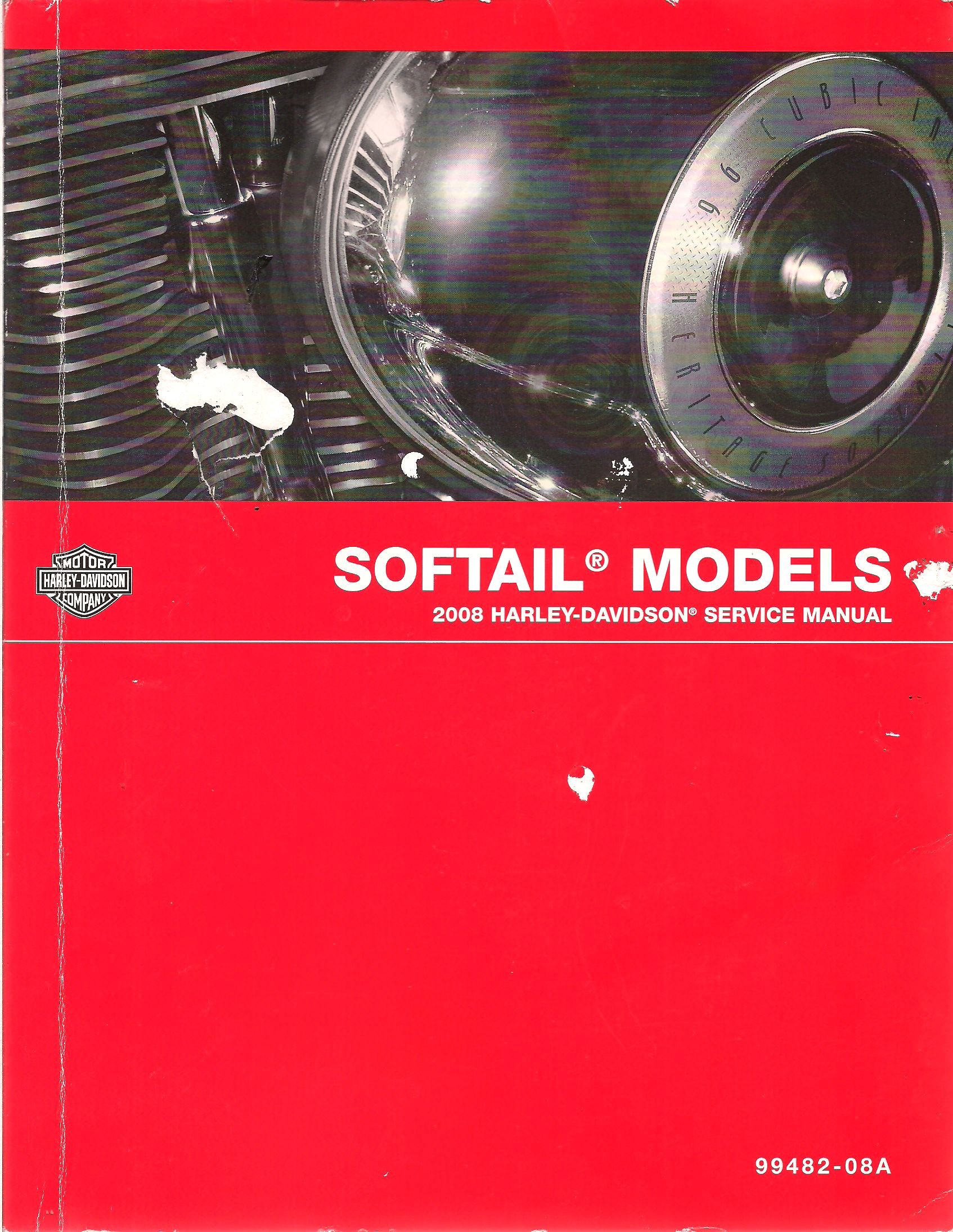 Harley Davidson 2008 Softail Models Service Manual Paperback – 2008