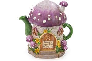VP Home Mushroom Teapot Solar Light for Home and Outdoor Decor, Mushroom Solar Powered Flickering LED Garden Light, Solar Powered Teapot Backyard Party Decoration Light, Fairy Garden House