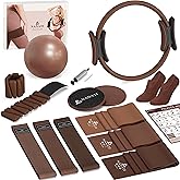 NANATI Pilates Kit, Home Pilates Workout Kit for Women, Pilates Equipment with 14.5" Pilates Ring and Ball, Resistance Bands,