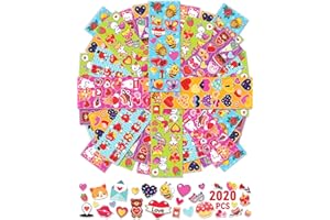 GREINGWAYS 2020 PCS Valentines Day Stickers for Kids, 120 Sheets Heart Stickers Valentines Crafts, Valentines Gifts for Kids Classroom, Valentine Goodie Bags Party Favors Love Stickers for Kids