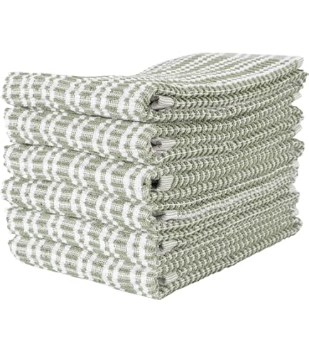 thumbnail image 2 of KAF Home Farmhouse Kitchen Towels - Set Of 4 Olive 100% Cotton Dish Towels 18x28 Inches | Super Absorbent 2 of 14