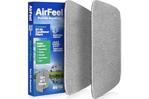 AIRFEEL Premium RV AC Filter Replacement - Triple-Stage Air Filters for Coleman Mach RV Air Conditioner - 6"x16" AC Filters for Camper, Motorhome, Travel Trailer, RV Fifth Wheel Must Haves Parts - 2 Filters