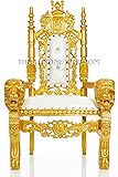 "King David" Baby Lion Throne Chair For Kids, Prince/Princess Throne For Children Birthday Throne, Party Rentals, Children Photo Shoots, Kids Furniture - Accent Throne Chair - Gold Finish - 37''H