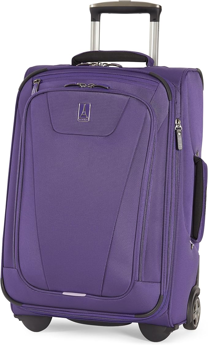 purple luggage