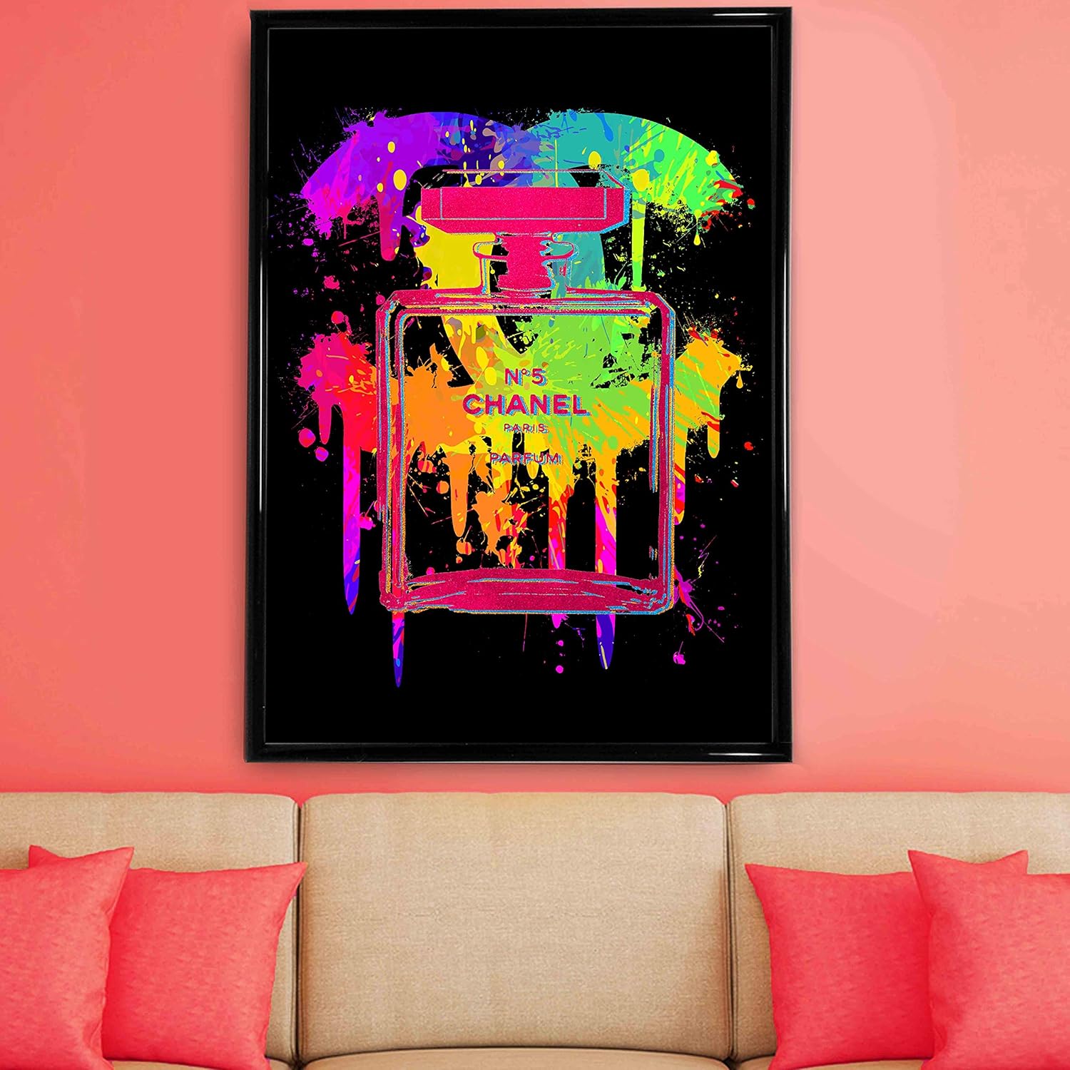 Amazon Co Jp オシャレなインテリア ポスター ポップアート パフューム フレーム有or無 84 59cm A1サイズ ブラックフレーム付き ホーム キッチン