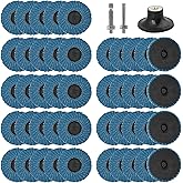 48Pcs Flap Discs, 2 Inch Sanding Discs 80 Grit Die Grinder Roll Lock Sanding Discs Grinding Pads Sander Disc Holder with 1/4 