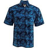 Johari West Montego Blue Tropical Hawaiian Batik Shirt