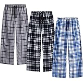 US Angels 3-Pack Boys Pajama Pants - Soft Micro Fleece OR Jersey Knit PJ Bottoms for Kids - Boys Sleepwear, Size 7-20