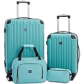 Travelers Club Midtown Hardside 4-Piece Luggage Travel Set, Emerald