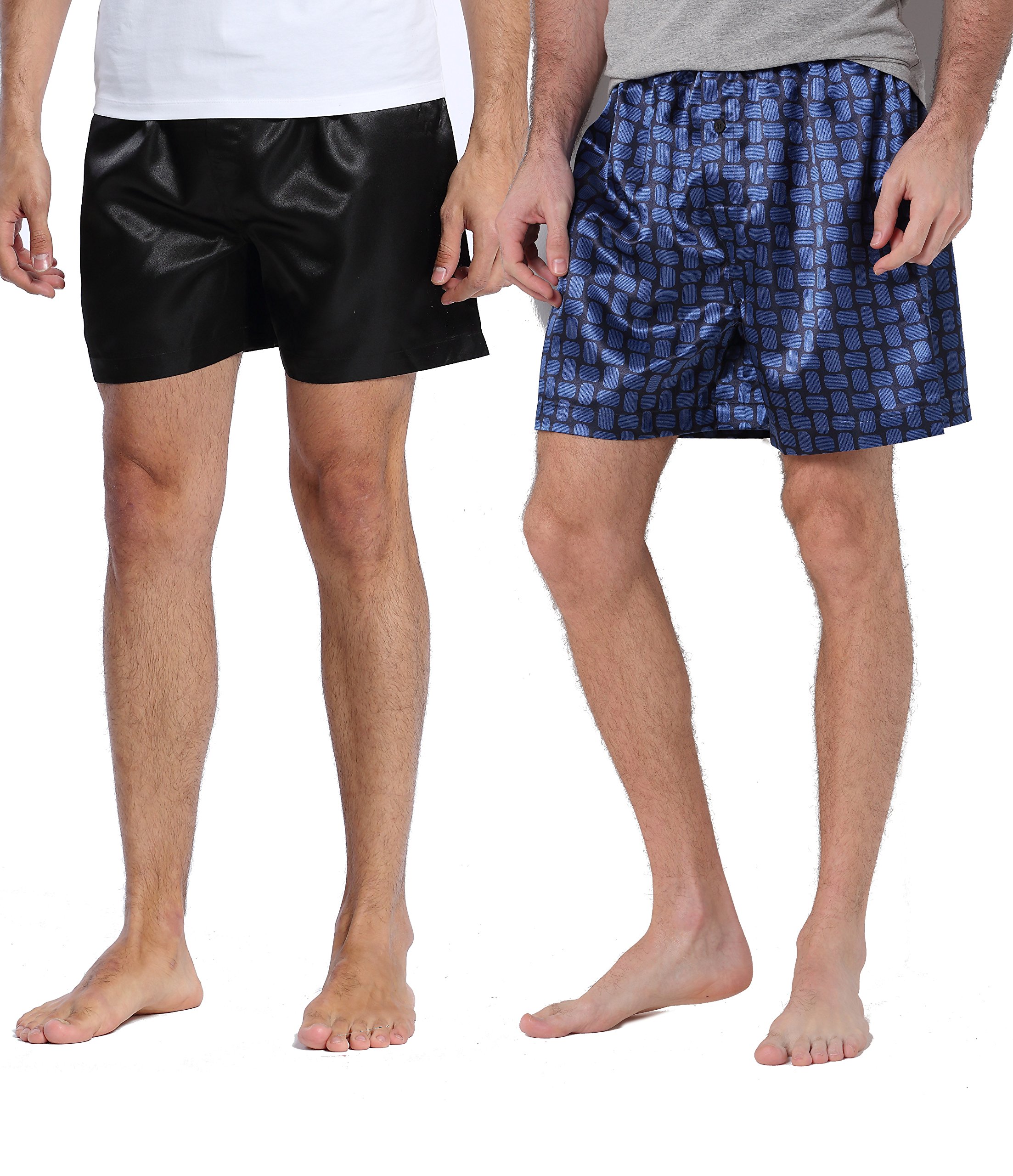 CYZ 2-PK Men's Satin Boxers