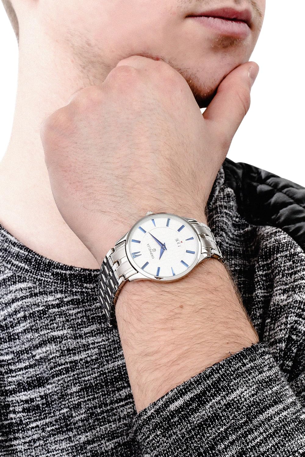 Orphelia Men's Quartz Watch The Flatline with Metal Strap, Silver - Image 5