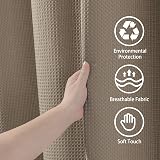 Waterproof Narrow Shower Curtain 92x182cm Khaki with Hooks view 7