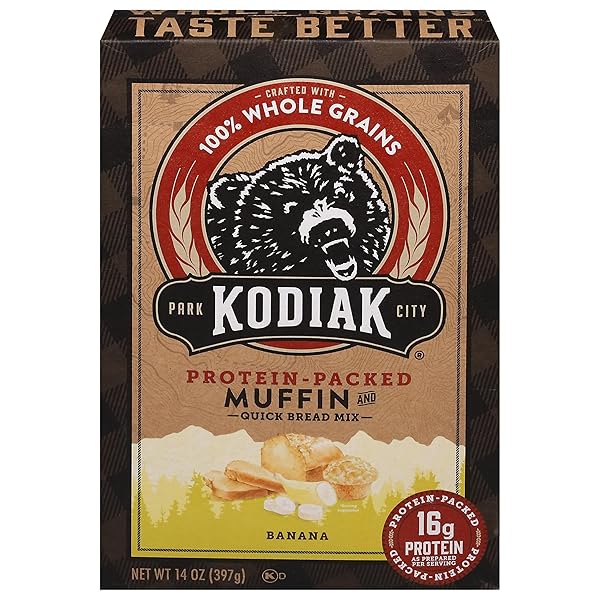 KODIAK CAKES MUFFIN BAKING MIX, BANANA, HIGH PROTEIN, 100% WHOLE GRAINS, (PACK OF 1)