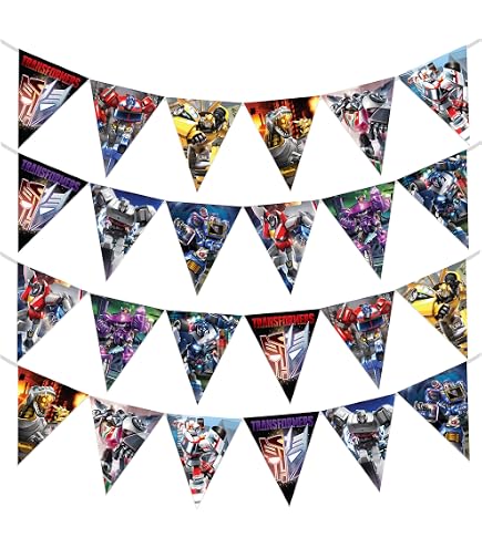 thumbnail image 2 of Personalised Transformers Birthday Banner - 36 Inch - Made In UK 2 of 5