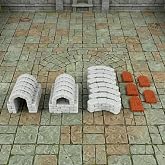 AUSPDICE Dungeon Walls, 28mm DND Terrain Accessories for Tabletop RPGs | Door Frames, Doors, Windows and Curved Walls for RPGs, Wargaming, Christmas and Halloween Gifts, FF204-Expansion Pack 3