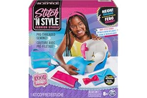 Cool Maker, Exclusive Neon Stitch ‘N Style Fashion Studio, Sews 8 Stylish Projects, Pre-Threaded Sewing Machine Toy, Arts & Crafts Kids Toys for Girls