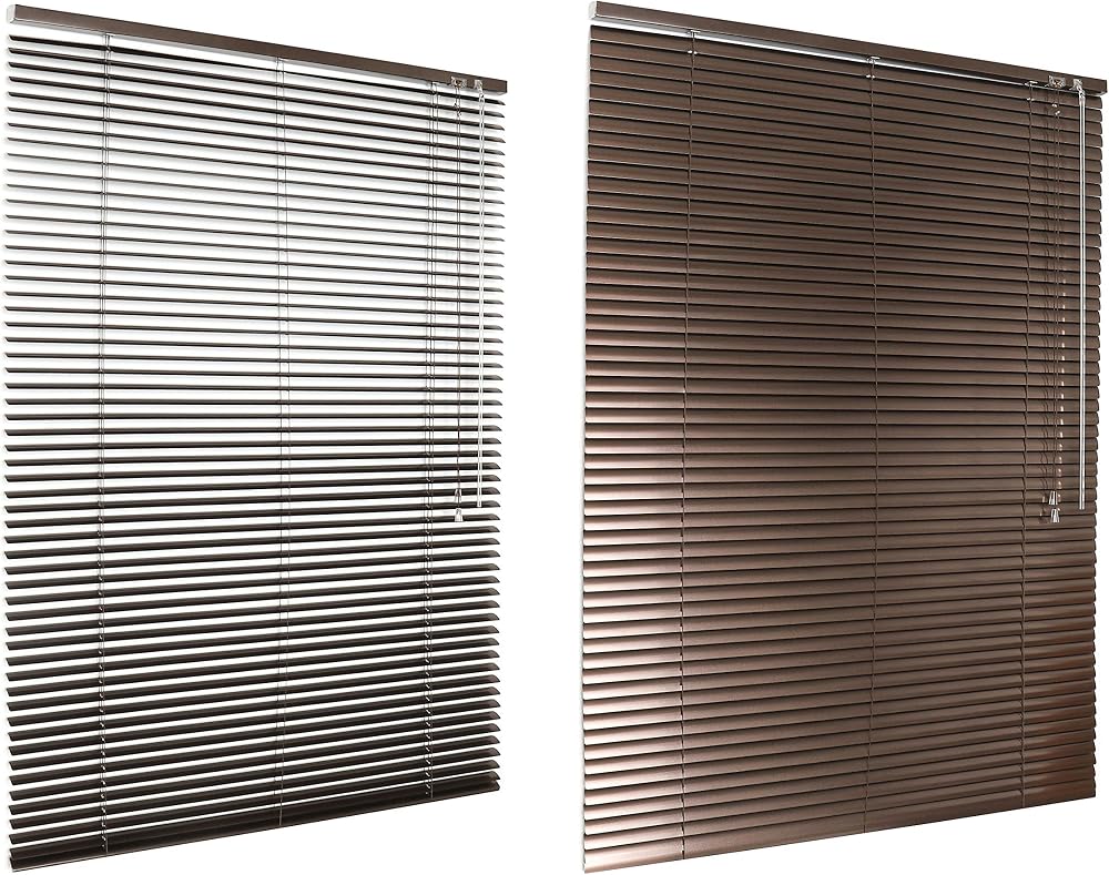 HSYLYM Aluminum Venetian Blinds 50x130 cm Brown 1 inch Slats
