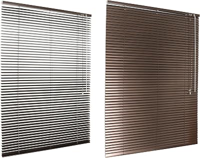 HSYLYM Aluminum Venetian Blinds 50x130 cm Brown 1 inch Slats
