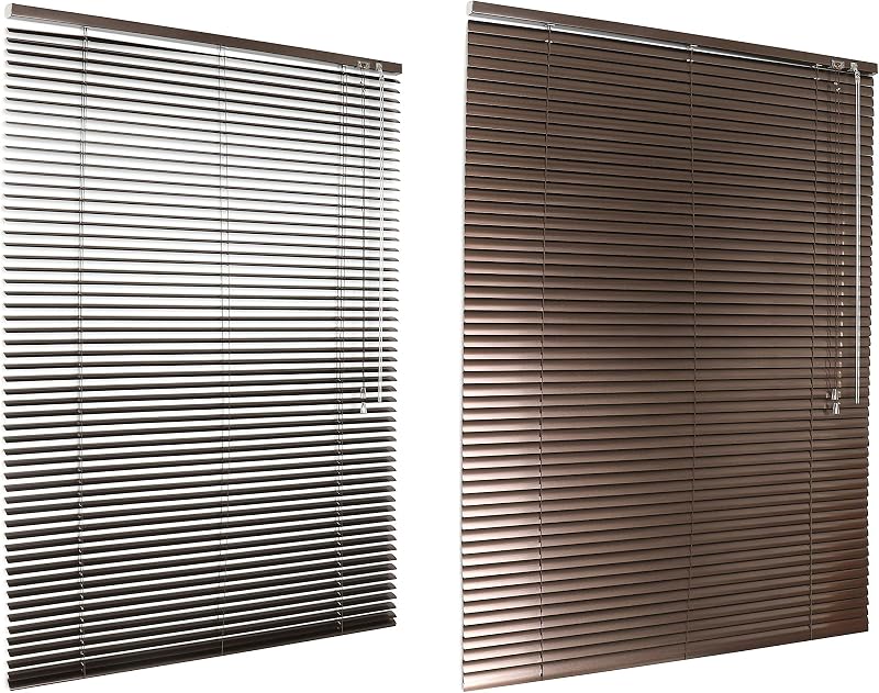 HSYLYM Aluminum Venetian Blinds 50x130 cm Brown 1 inch Slats