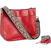 Erideno Crossbody Purses for Women Trendy - Vegan Leather Shoulder Bag Designer Hobo Handbags with 2 Wide Straps