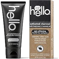 Hello Oral Care Activated Charcoal Teeth Whitening Fluoride Free and SLS Free Toothpaste, 1 Count