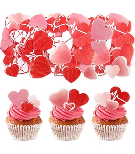 24 Piezas De Decoración Para Cupcakes Para El Día De San Valentín Para Niños O Niñas, Con Purpurina Y Corazón De Amor Dulce Para Biberones, Picos, Para él O Ella, Para