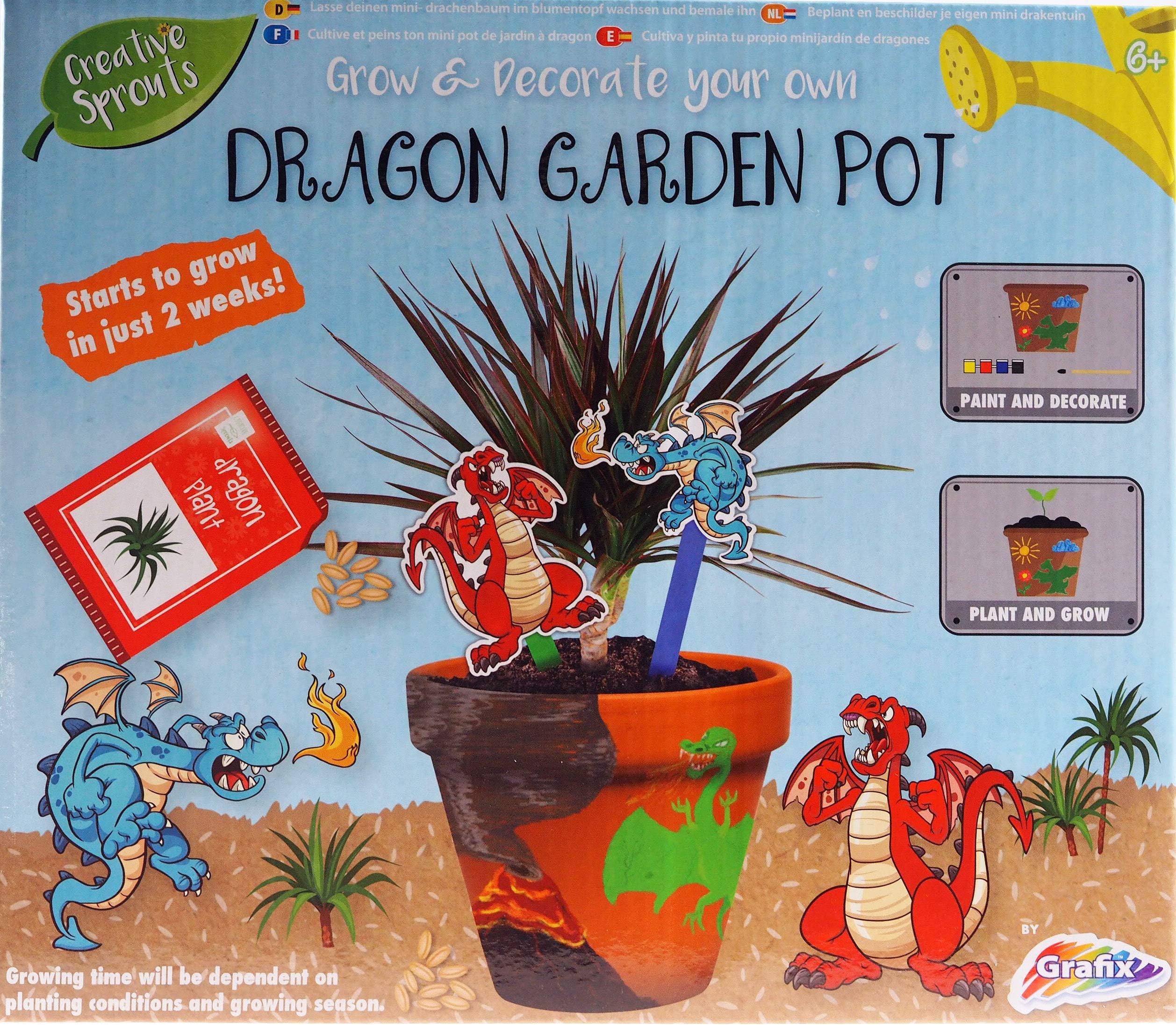 Creative Sprouts Childrens Grow & Decorate Your Own Dragon Garden Pot