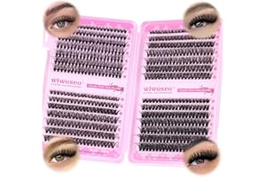 Wiwoseo Cluster Eyelash Extensions 560pcs Lash Clusters D Curl Eyelashes Individual Lashes DIY Lash Extensions Natural Look (