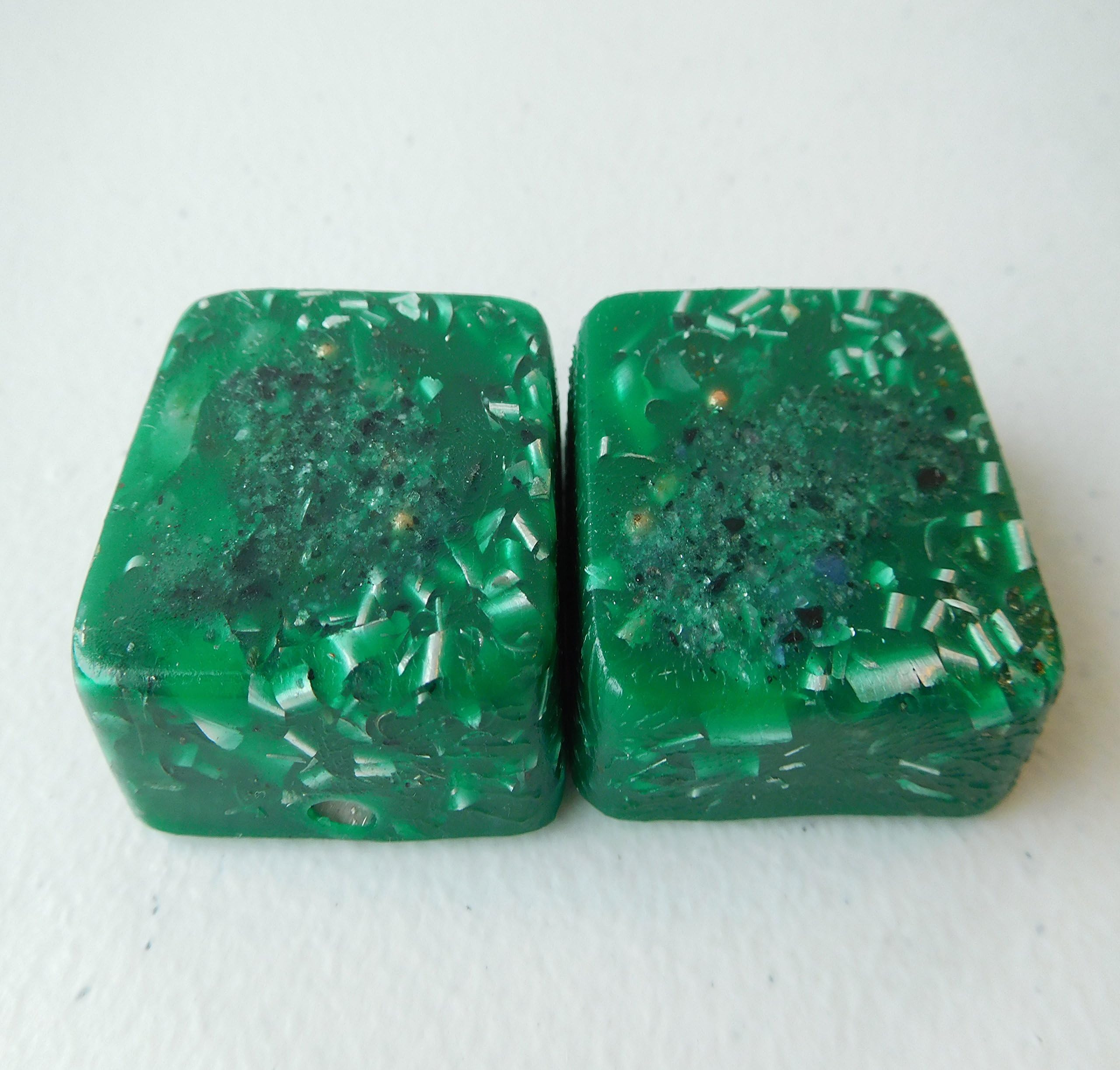 Emerald Green 2 Mini Cube Tower Busters Crystal Orgone (Emerald Green)