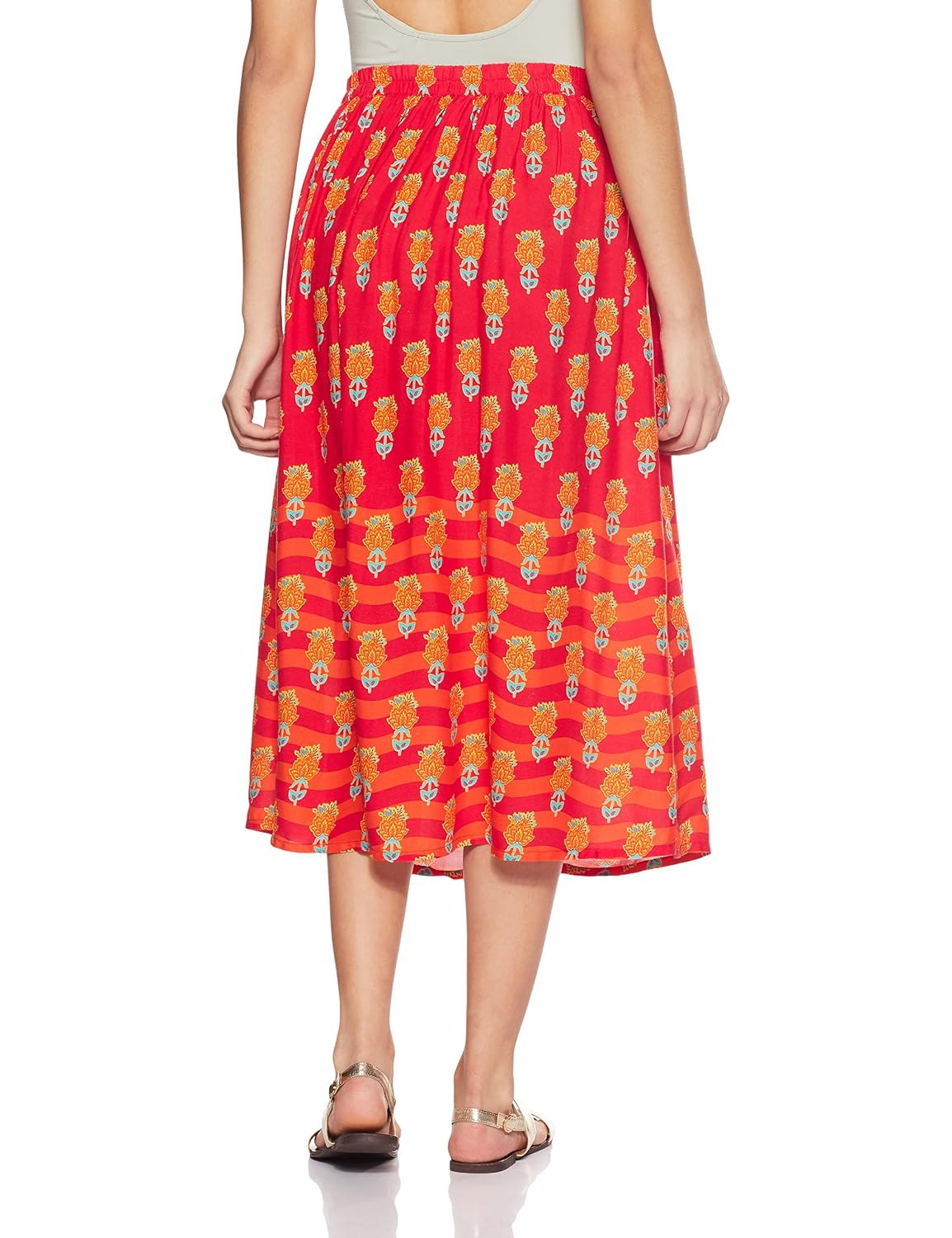 global desi women's a-line midi skirt