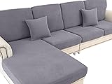 LA MEACK Couch Cushion Covers for Sectional Sofa L