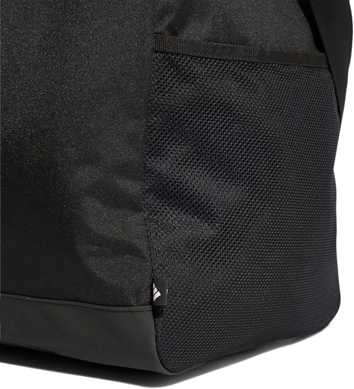 Unisex Essentials Linear Duffel Bag Duffel Bag, Black/Black/White, L